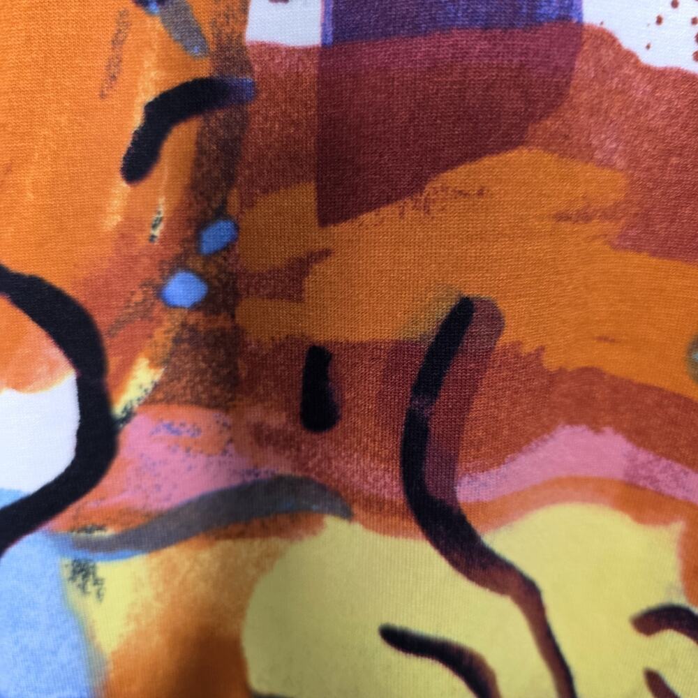 Ali Miles Womens 3X Multicolor Paint Stroke Tunic Top Drawstring Sleeve Artsy V - Picture 6 of 15